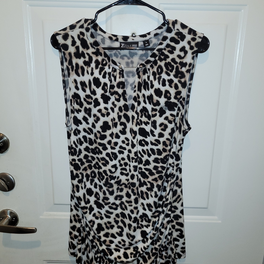 7th Avenue Animal Print Sleeveless Blouse
